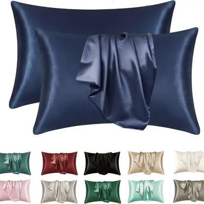 Silk - like Solid Color Double - sided Satin Pillowcase