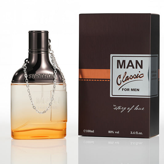 Chained Eau De Cologne For Men,Amber Wood Eau De Cologne, 3.4 FL.OZ Long Lasting Woody Citrus Scent Perfume For Men, Ideal Gift Set
