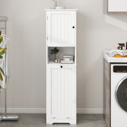Meuble Panier à Linge Basculant 1 Porte - Blanc