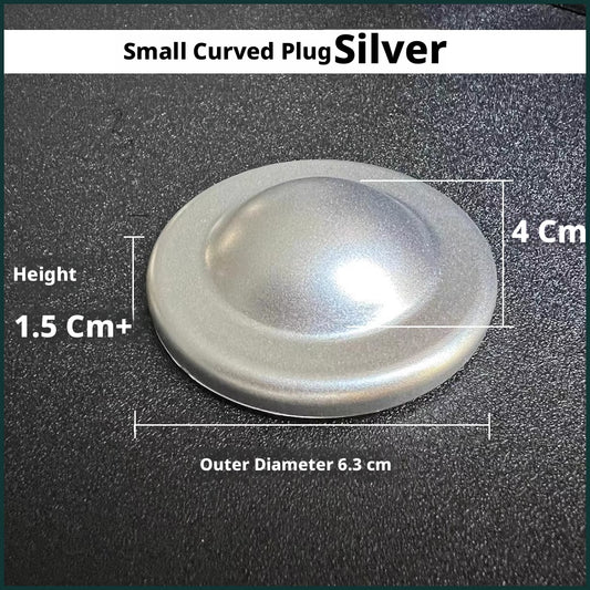 Plastic pipe plug-small cambered cover-silver-1 pack