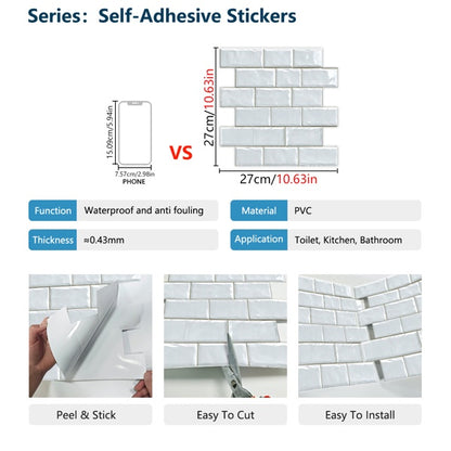 12 Pcs Peel And Stick Wall Tiles Backsplash For Kitchen Bathroom Wall