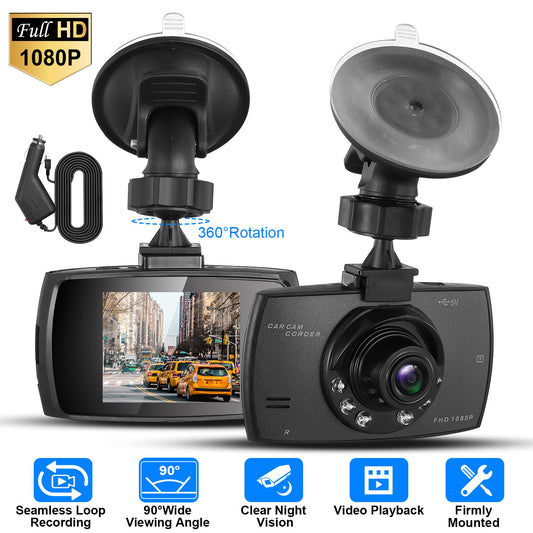 Dashcam Voiture Full HD 1080P - Grand Angle 90° Vision Nocturne