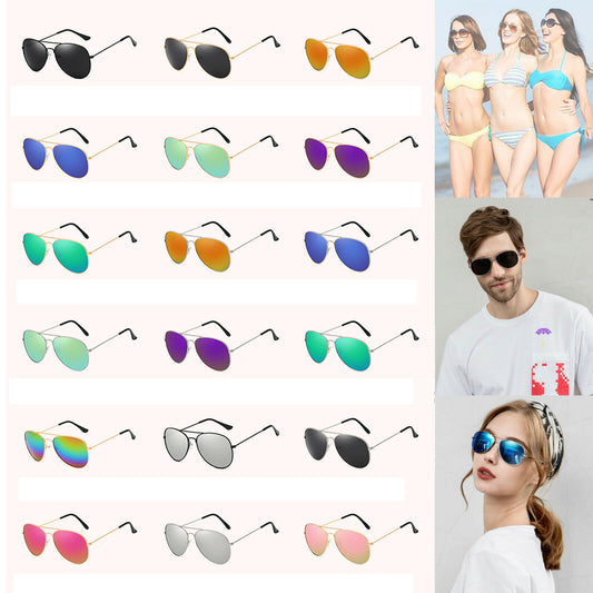 Polarized Sunglasses Men Ladies Women Unisex Mirror Vintage Retro Pilot--Silver Frame All Grey