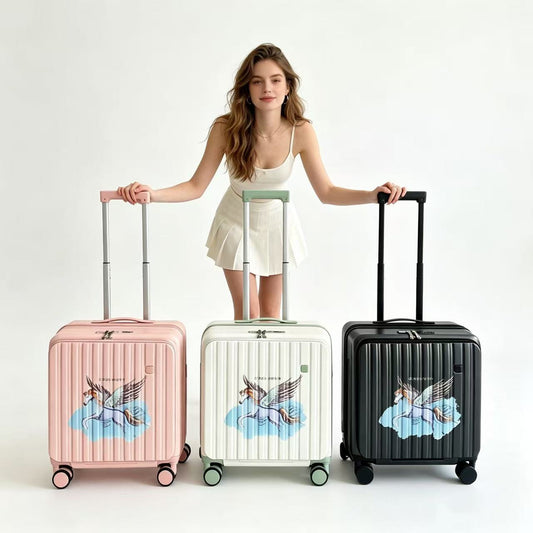 Valise compacte à roulettes 20 pouces, ouverture latérale, légère et pratique