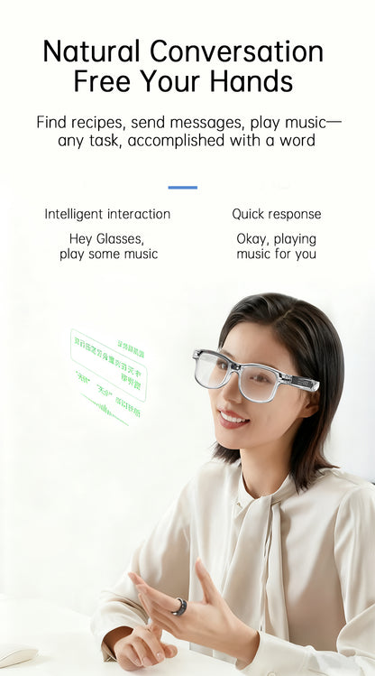 Lunettes Connectées 8MP IA Bluetooth - Traduction (Modèle G3)