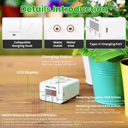 Système d'Arrosage Goutte-à-Goutte Automatique - Écran LCD
