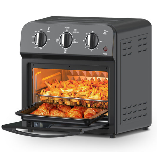 Friteuse à air et four grille-pain combiné familial 13QT, cuisson sans huile, convection, minuterie et température réglables