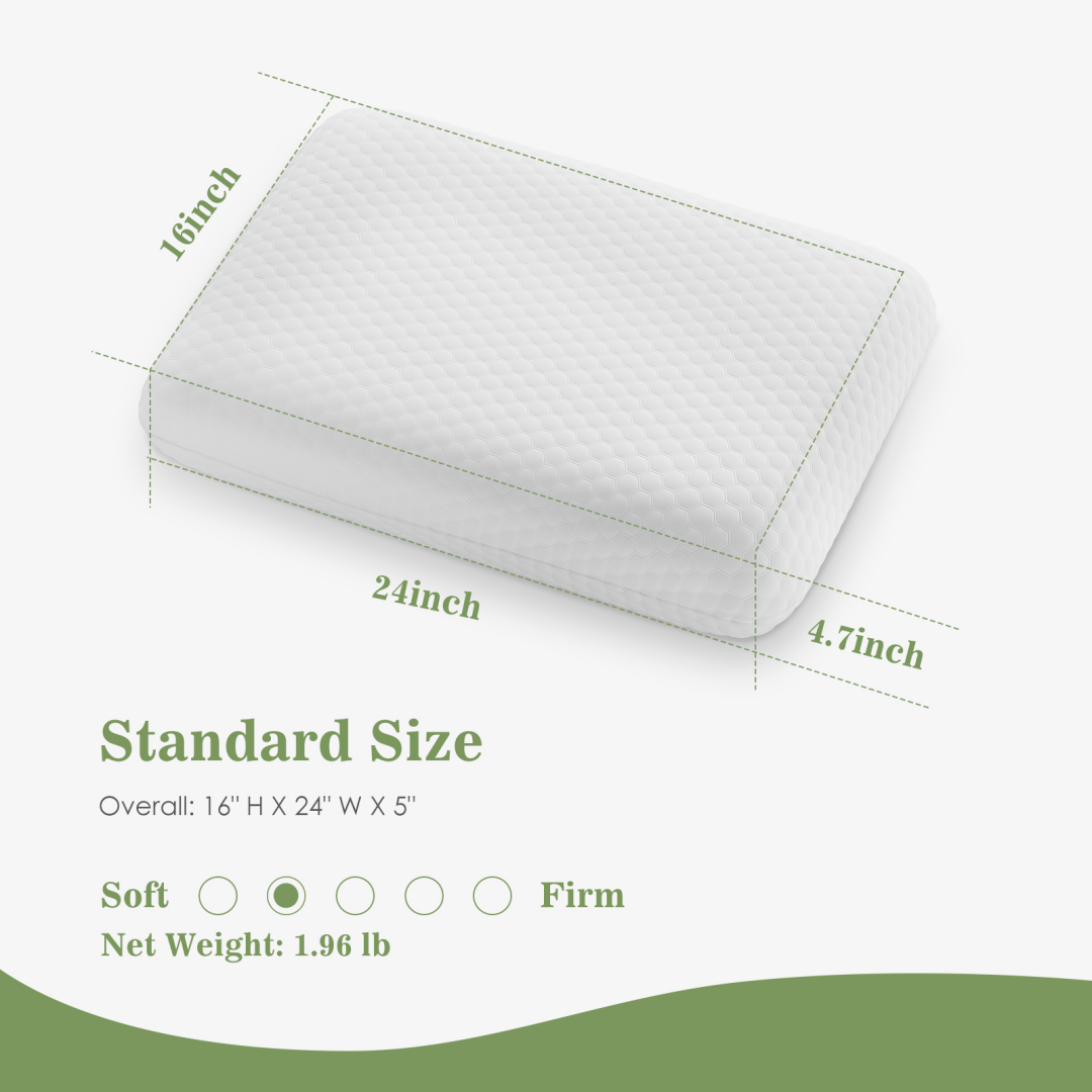 Memory Foam Pillow, Detachable Washable Pillowcase, Odorless, Ergonomic Pillow