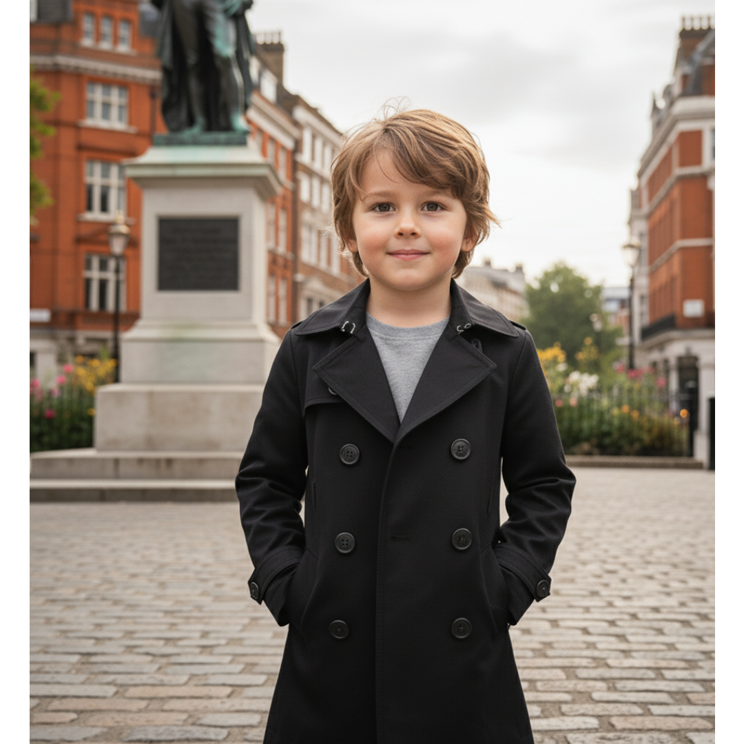 Trench-Coat Enfant Double Boutonnage Coton - 4 à 9 ans