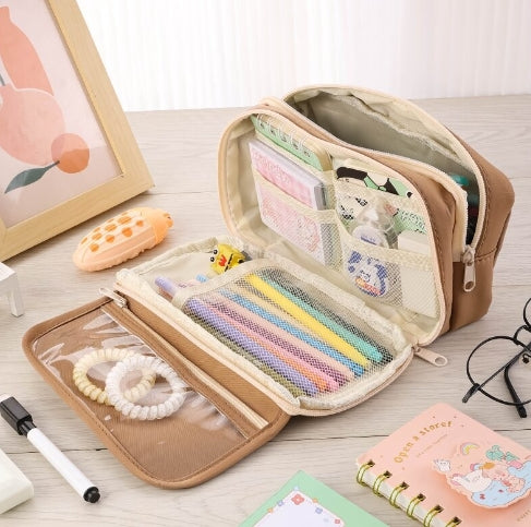 Stationery bag-coffee color-1 piece