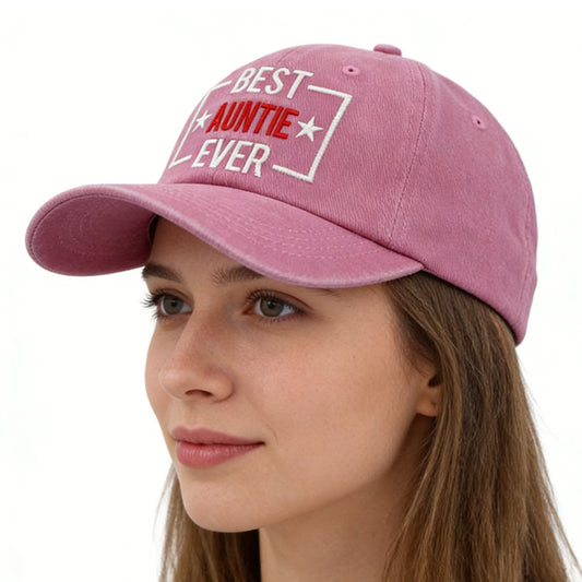 Best Auntle Ever Birthday Gifts For Women, Adjustable Embroidered Wash Cotton Baseball Cap