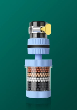 Faucet filter-360 ° rotation-six-layer fine filter-blue *[Patent]