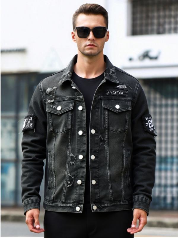 Veste en Jean Ajustée Homme