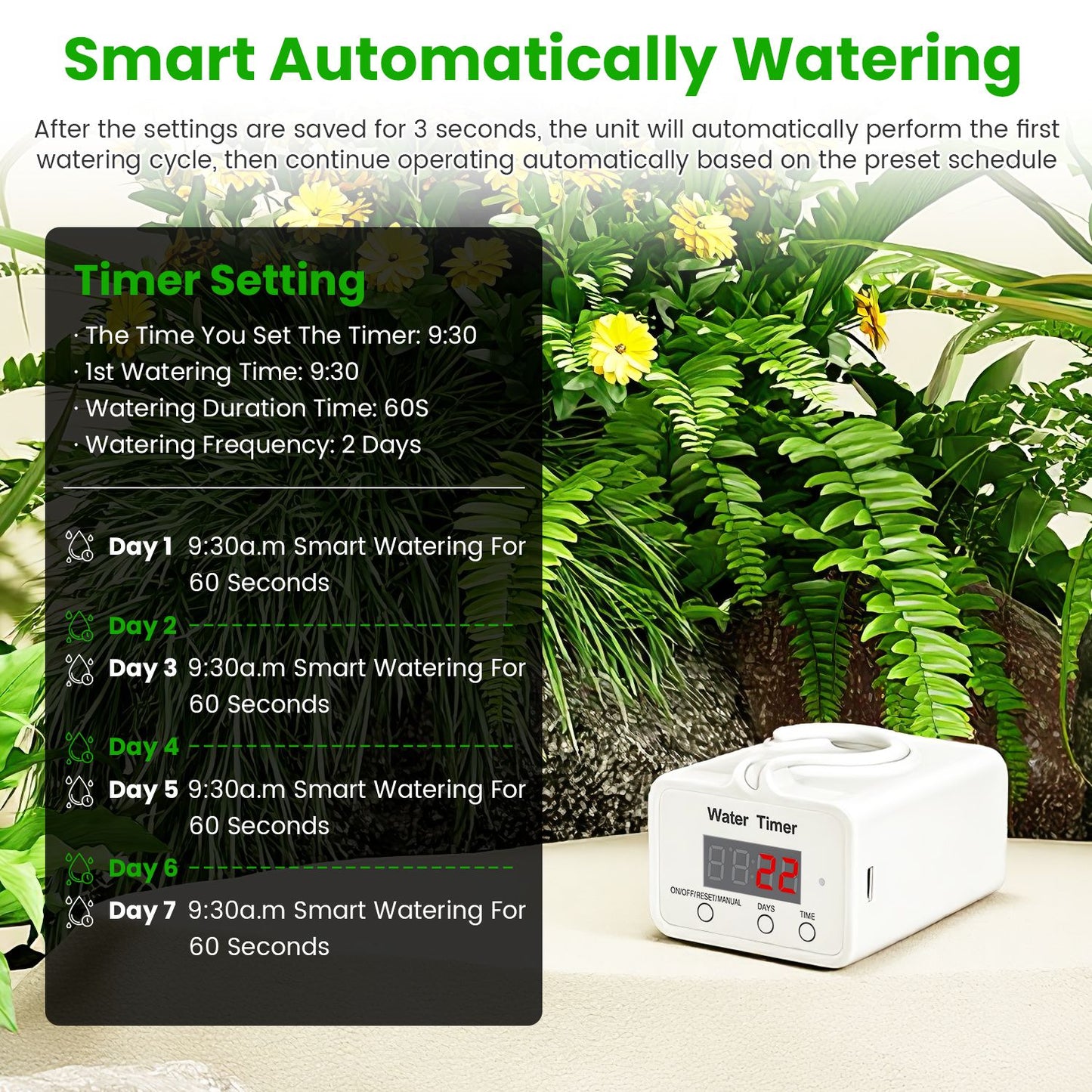 Système d'Arrosage Goutte-à-Goutte Automatique - Écran LCD