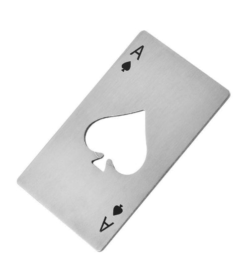 Bottle opener-Playing card stainless steel-silver-8.6 * 5.4 *0.1cm-1 piece