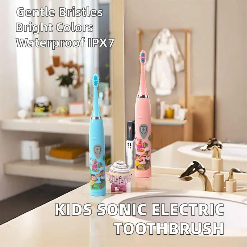 Children Sonic Electric Toothbrush IPX6 Waterproof Colorful Cartoon For Kid Use