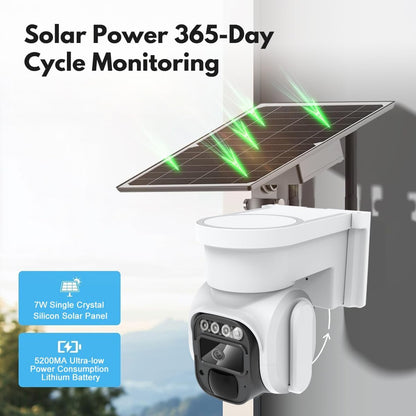 Cellular Security Camera Outdoor Wireless, No WiFi Needed Solar Powered 4G LTE C
