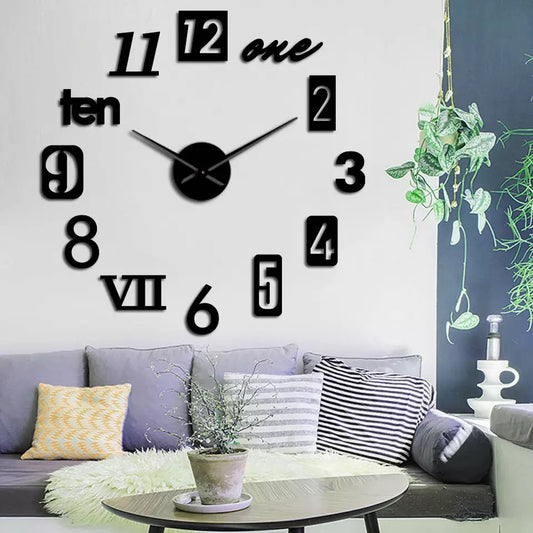 European Style Creative Digital Clock Three-dimensional Wall Sticker