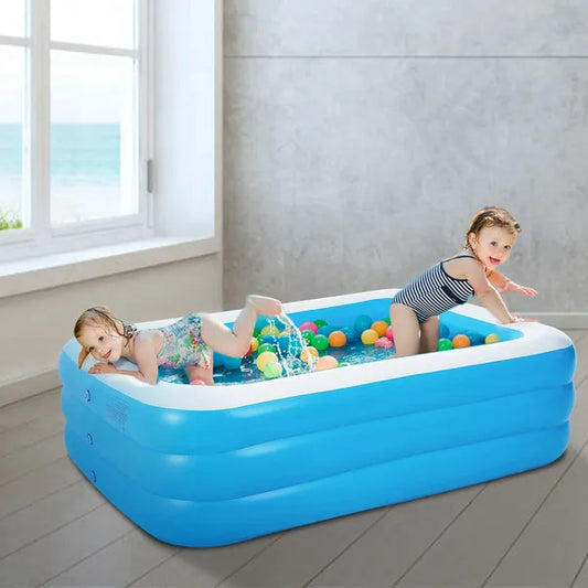 Inflatable Swimming Pools Family Swim Play Center Pool Blow Up Kiddie Pool For Family Inflatable Lounge Pool For Kids Baby Adult Inflatable Water Ball Pool