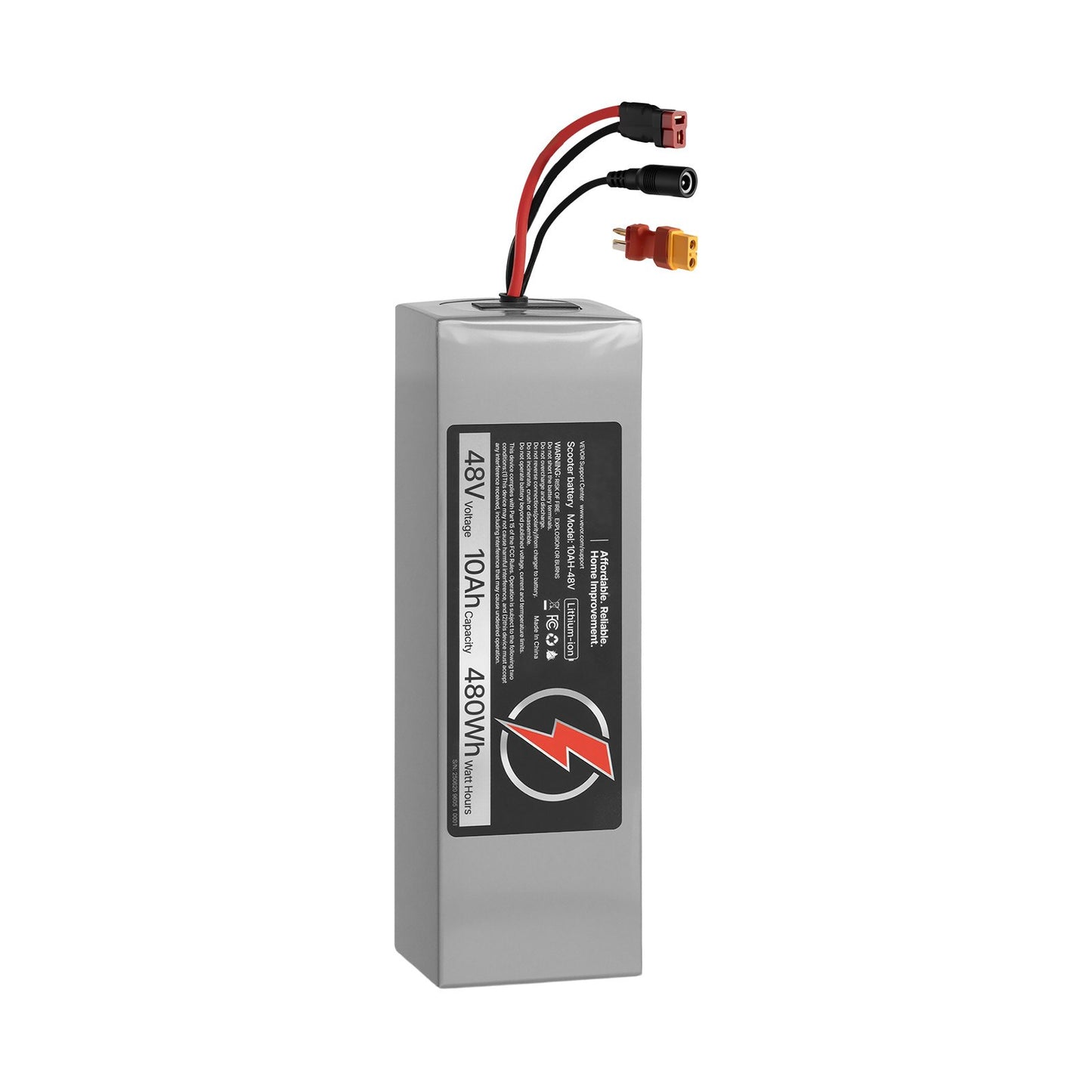 48V Electric Scooter Battery, 10Ah, Ebike Lithium Battery Pack With 30A BMS, Charger, T-Plug Expansion Cable, 500+ Cycles, Compatible With 2400W Motors, For Electric Bikes Bicycles, Scooters