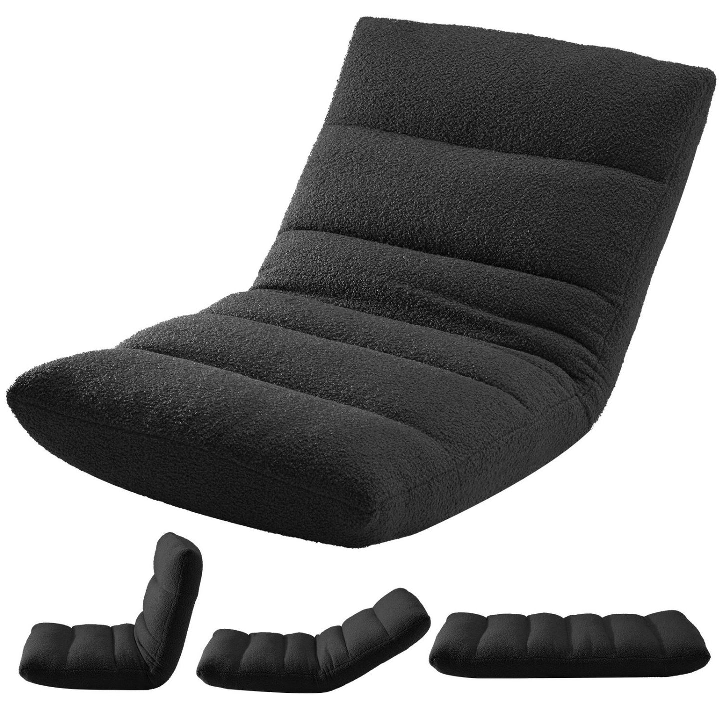 Chaise de Sol Réglable Mémoire de Forme - Convertible Lit
