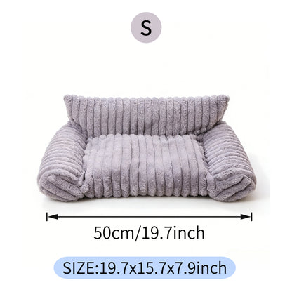Cute Cat Couch For Pets - Fluffy Cat Beds With Premium Soft Corduroy Fleece, Fuz