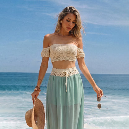 Ensemble 2 Pièces - Robe de Plage Mousseline Réversible