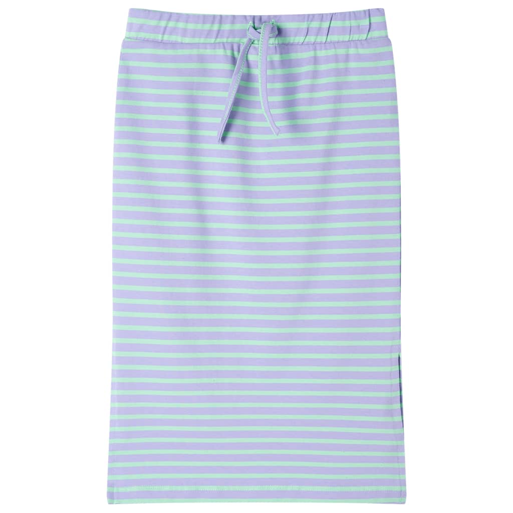 children's skirt with stripes, straight, light mint green, size 104