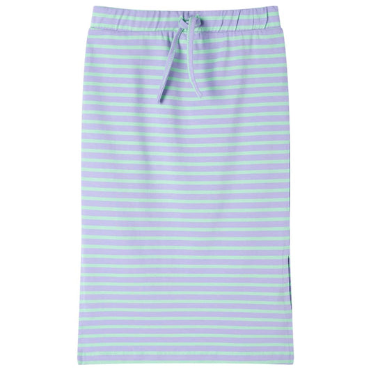 children's skirt with stripes, straight, light mint green, size 104