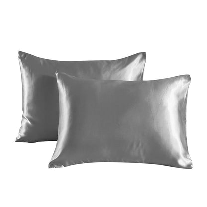 Silk - like Solid Color Double - sided Satin Pillowcase