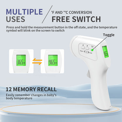 Medical Grade Forehead Thermometer for Adults,, Non-Contact Digital Infrared Thermometer, Backlit Display, °C/°F Display, Fever Alarm, Multifunctional Digital Thermometer for Home And Clinic, Fever Detection Device, Medical