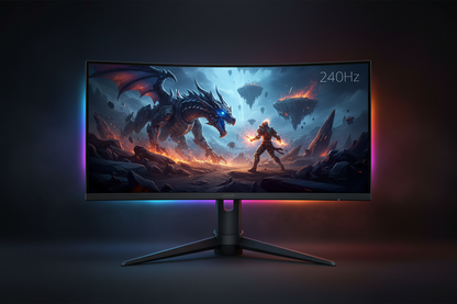 KTC 32 inch 240 Hz Moniteur Gaming Incurvé 1000R VA QHD (2560x1440p) 4000:1 Contrast FreeSync GSync