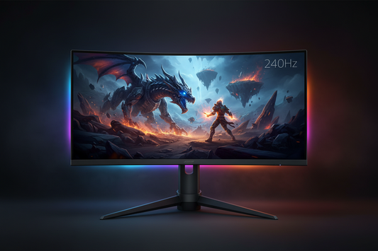KTC 32 inch 240 Hz Moniteur Gaming Incurvé 1000R VA QHD (2560x1440p) 4000:1 Contrast FreeSync GSync